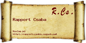 Rapport Csaba névjegykártya